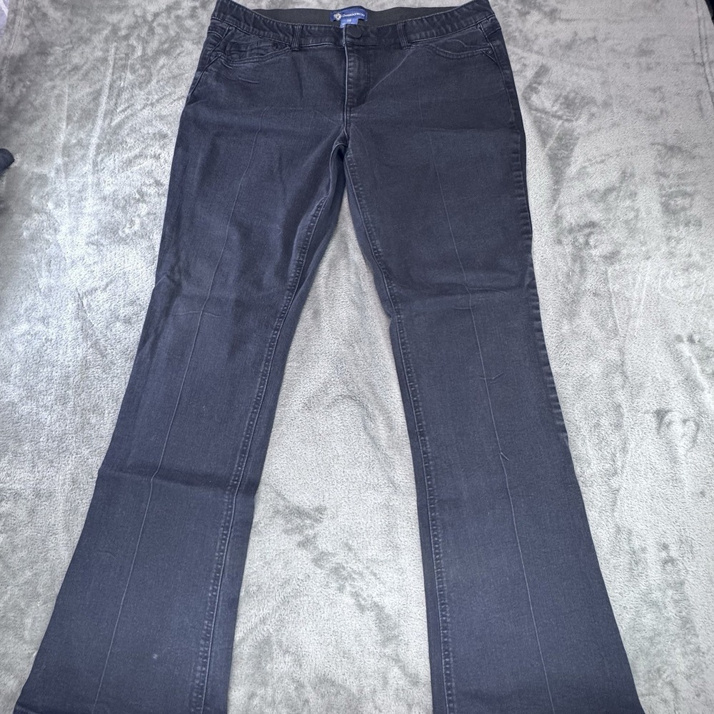 Democracy Woman's Jeans Black Size 16 Bootcut Ab Solution Stretch Mid Rise Denim